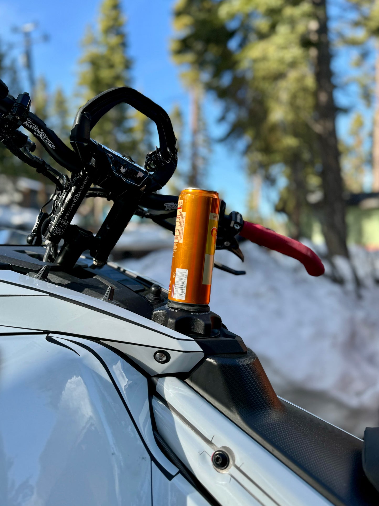Snowmobile beverage holder