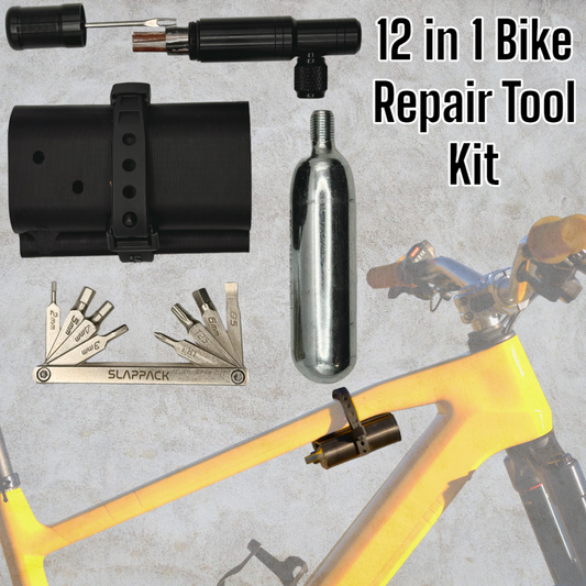SLAPPACK - 12 in 1 Universal Bike Tool Kit, Universal Frame and Saddle Bag for Bicycles.