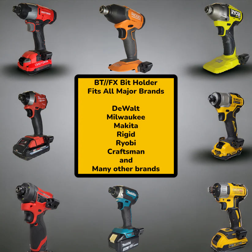 Universal Drill Bit Holder; Dewalt 20v, dewalt 12v, makita, Milwaukee M18, Milwaukee M12, Rigid, Ryobi, Craftsman Drill Bit Holder
